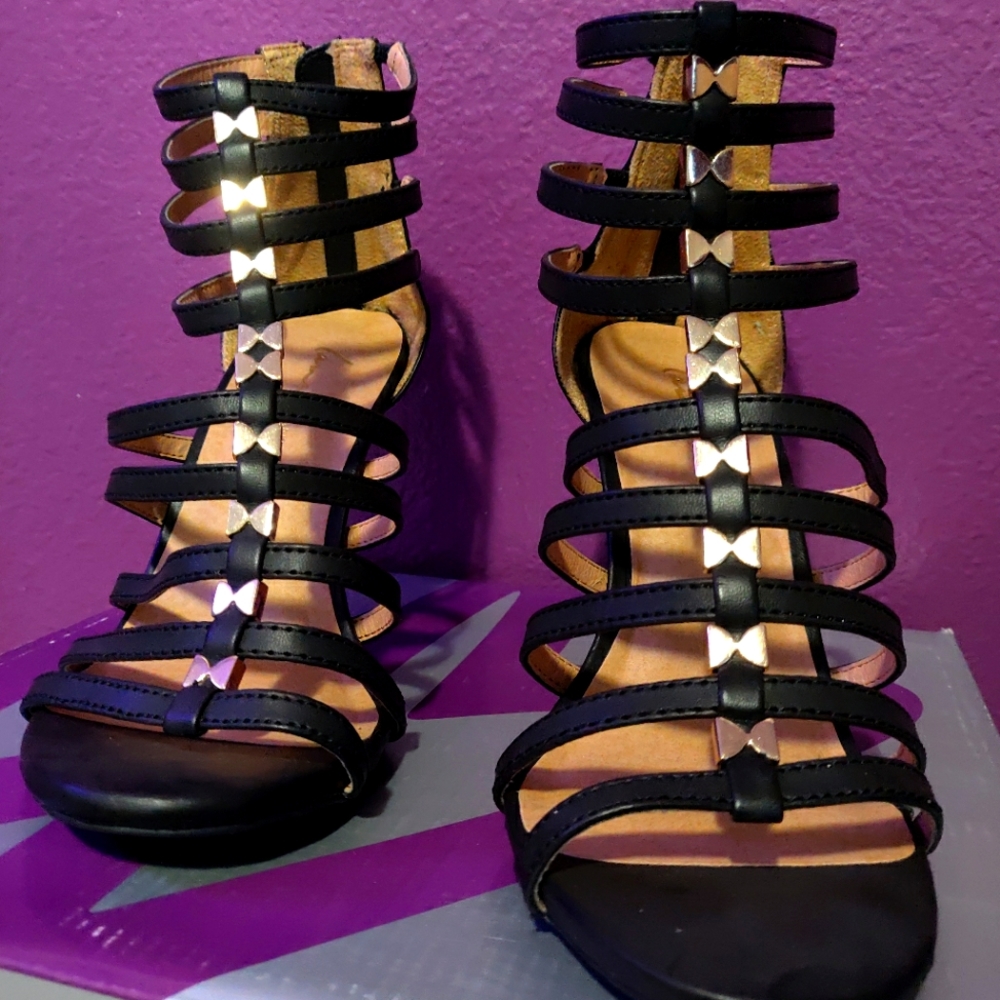 Lane Bryant Black Strappy Heels